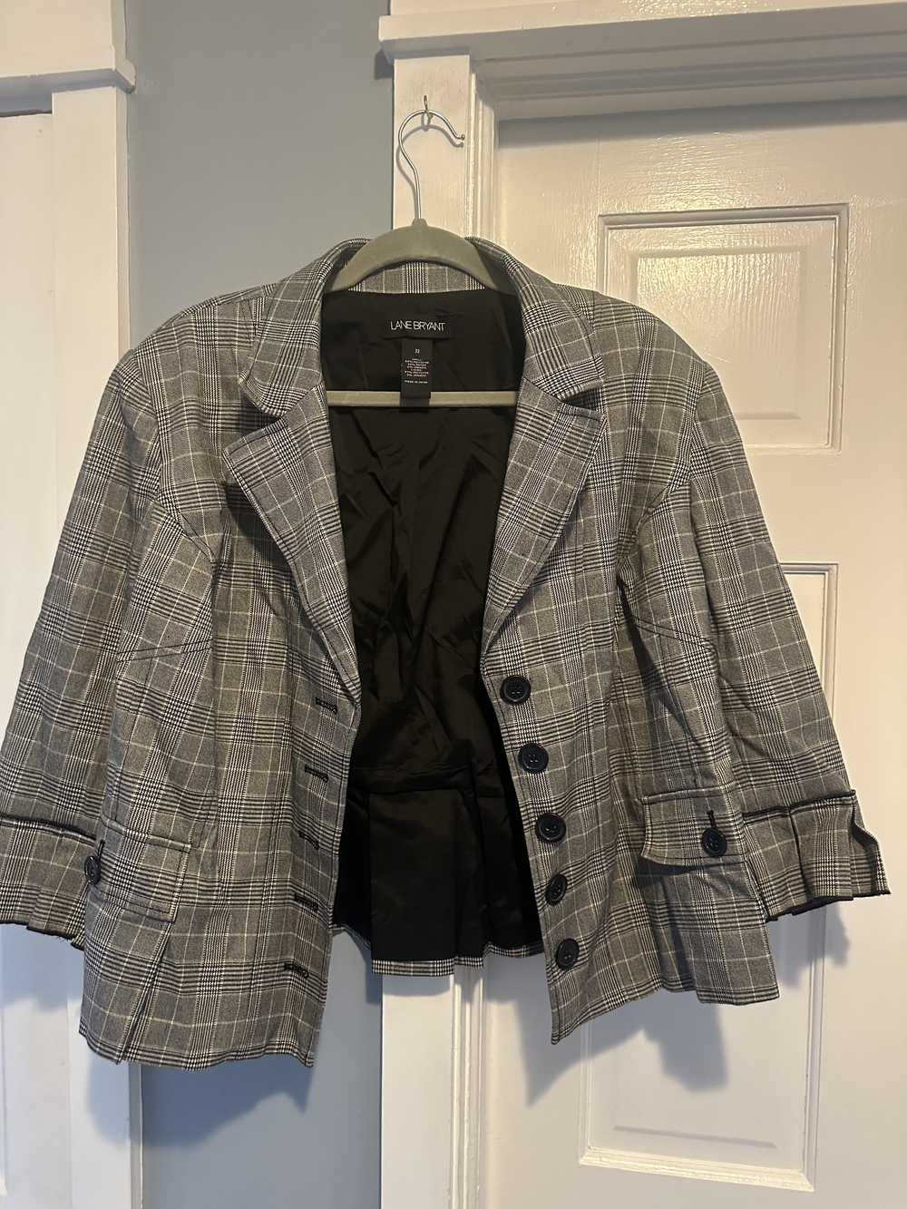 Lane Bryant Gray Plaid Skirt Suit